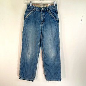 GAP Vintage Lined Carpenter Jeans Womens Size 12 JR Blue Distressed 24 X 26